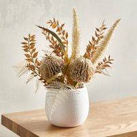 Thumbnail for 37cm Potted Faux Dried Look Mixed Banksia Arrangement