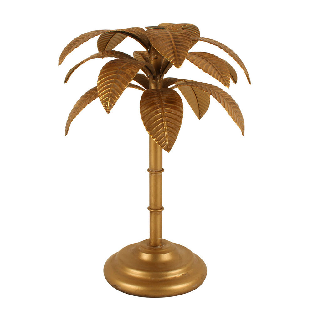 39cm Brynne Palm Tree Iron Candle Holder