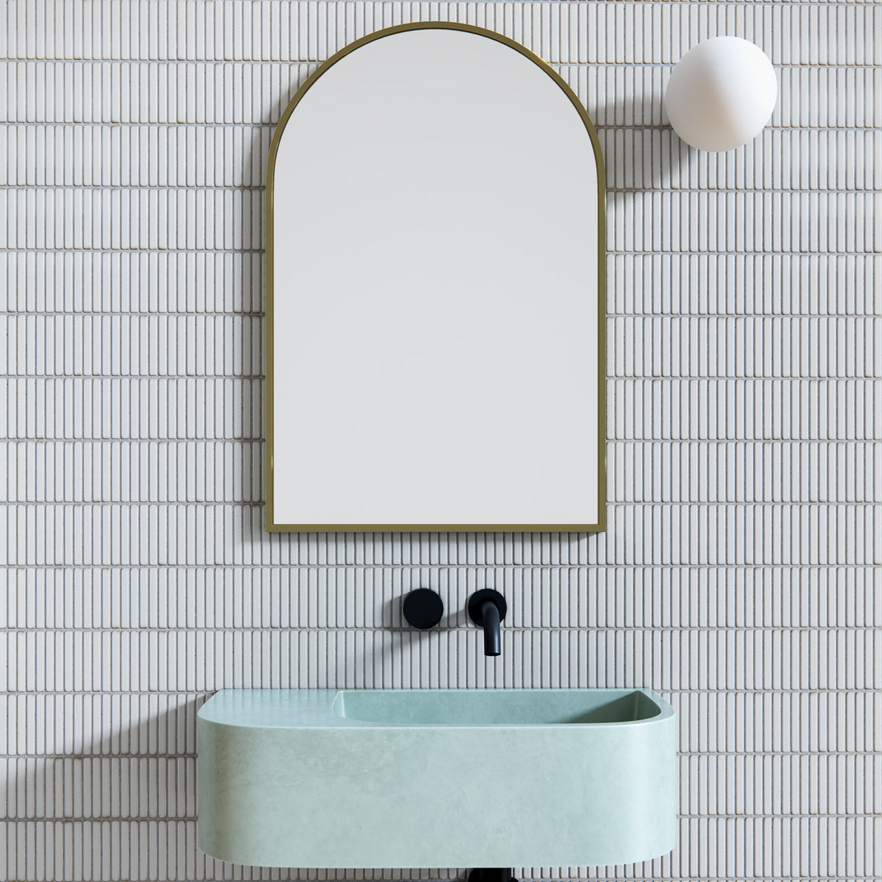 Seth Arched Stainless Steel Wall Mirror