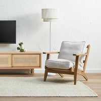 Thumbnail for Coila Solid Oak & Linen Leisure Armchair