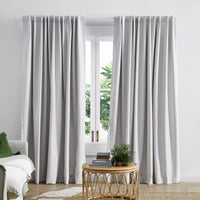 Thumbnail for Greige Lexington Concealed Tab Top Blockout Curtains (Set of 2)