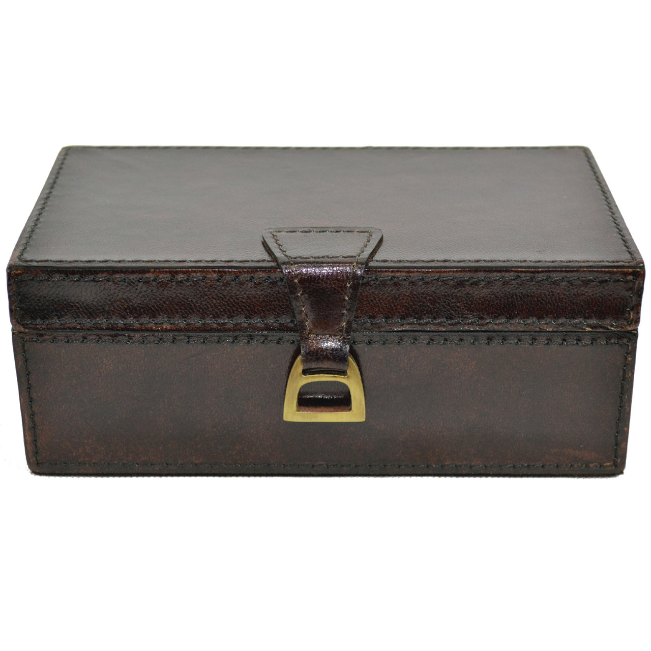 Medium Leather Box with Stirrup