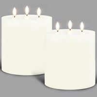 Thumbnail for Medium Uyuni Triple Wick LED Wax Pillars (Set of 2)