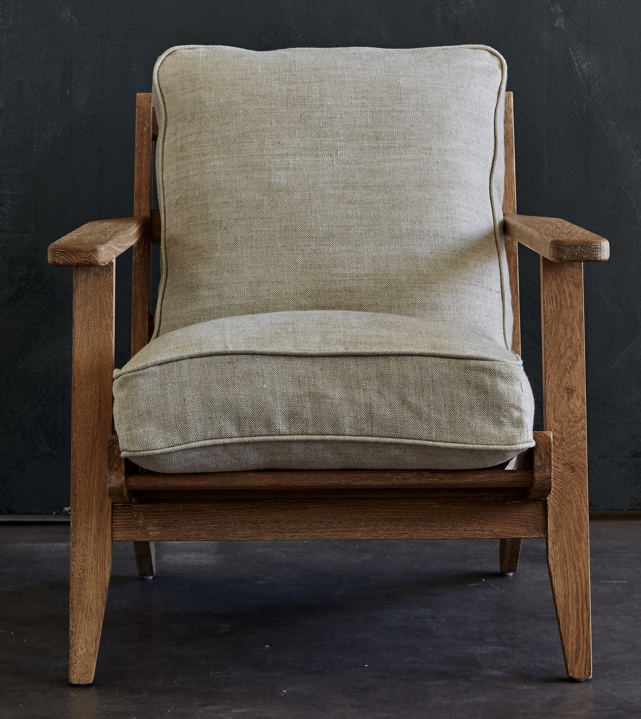 Coila Solid Oak & Linen Leisure Armchair