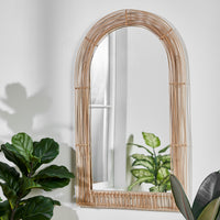 Thumbnail for Tulum Arched Rattan & Metal Mirror