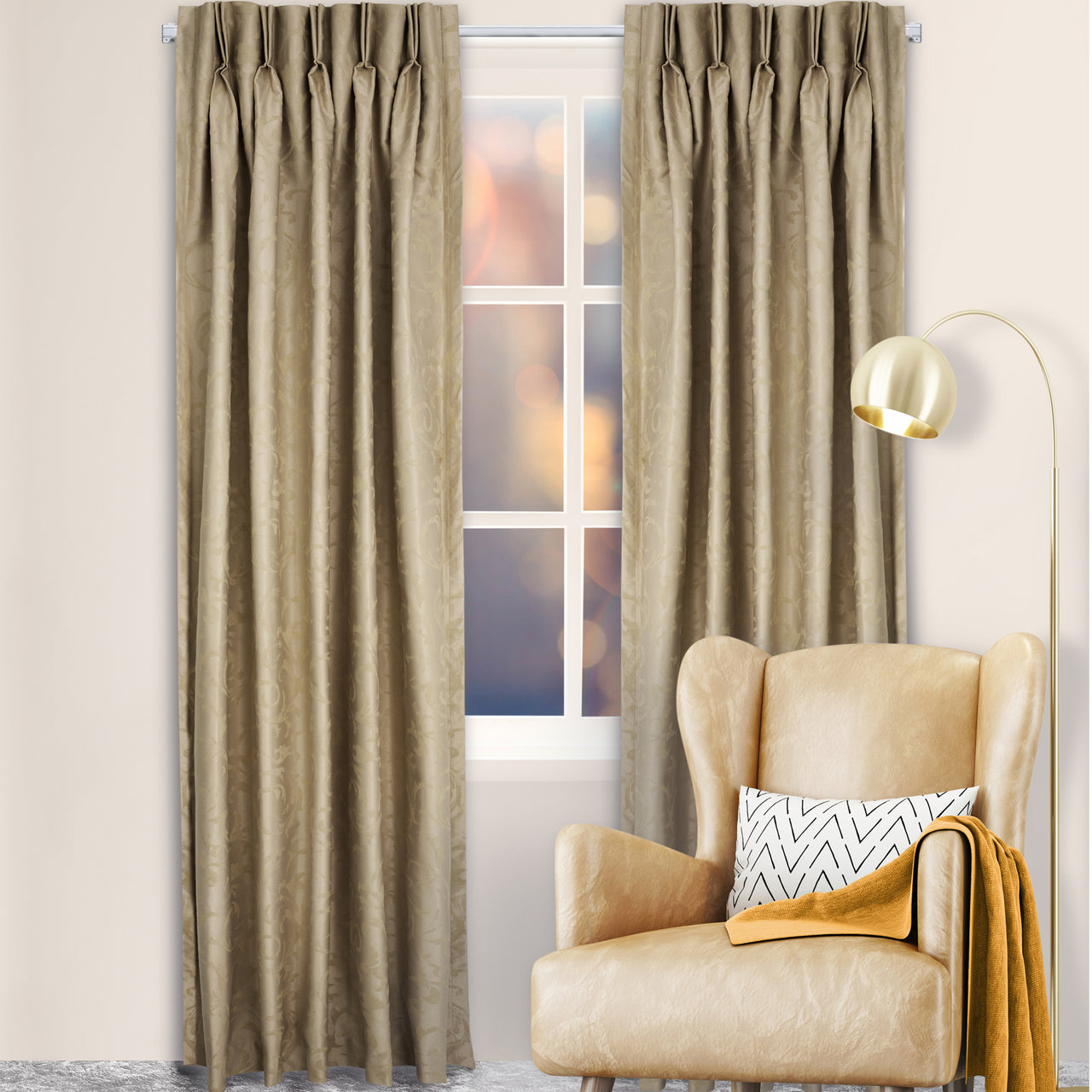Vermouth Reno Pinch Pleat Blockout Curtains (Set of 2)