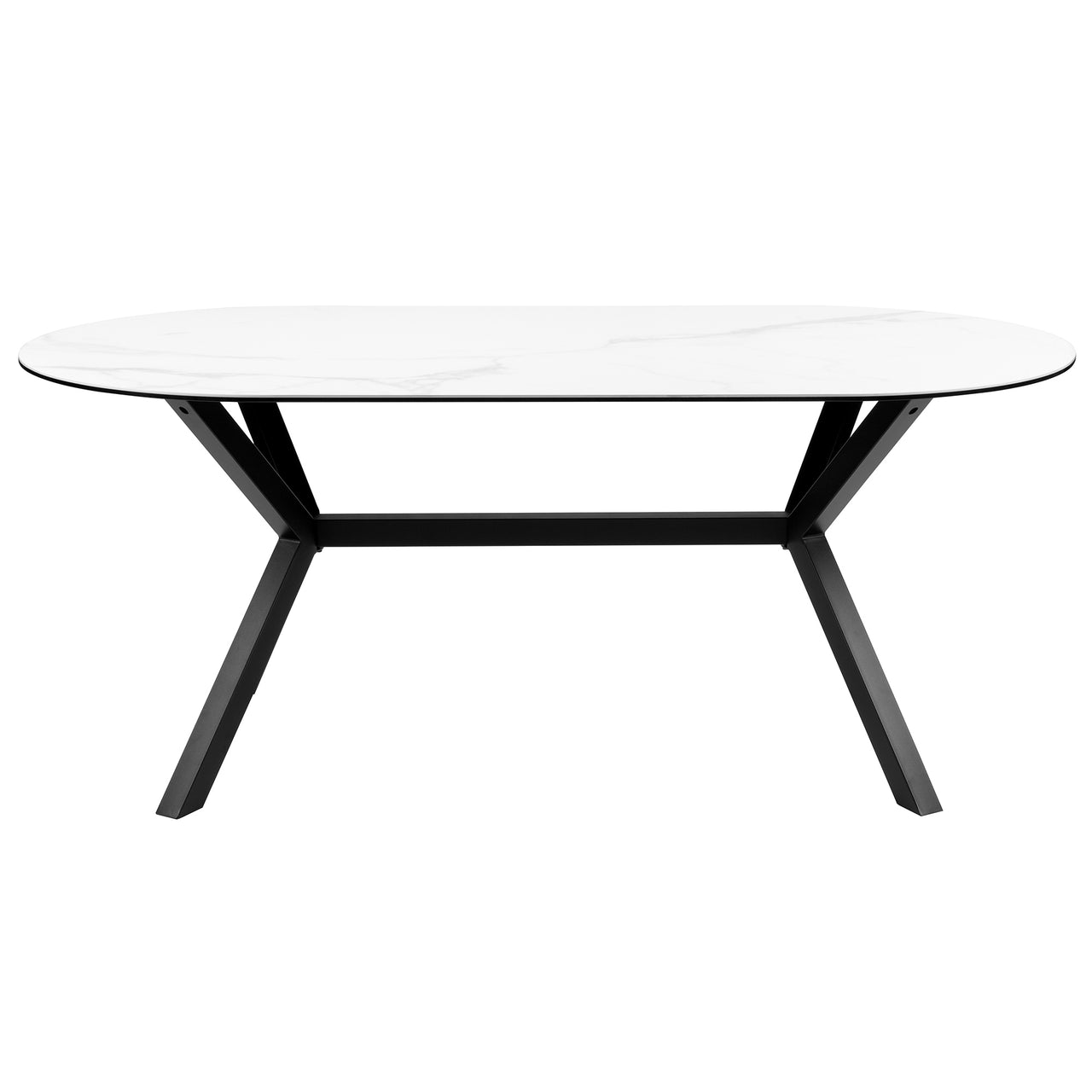 White Umbria Oval Ceramic Dining Table
