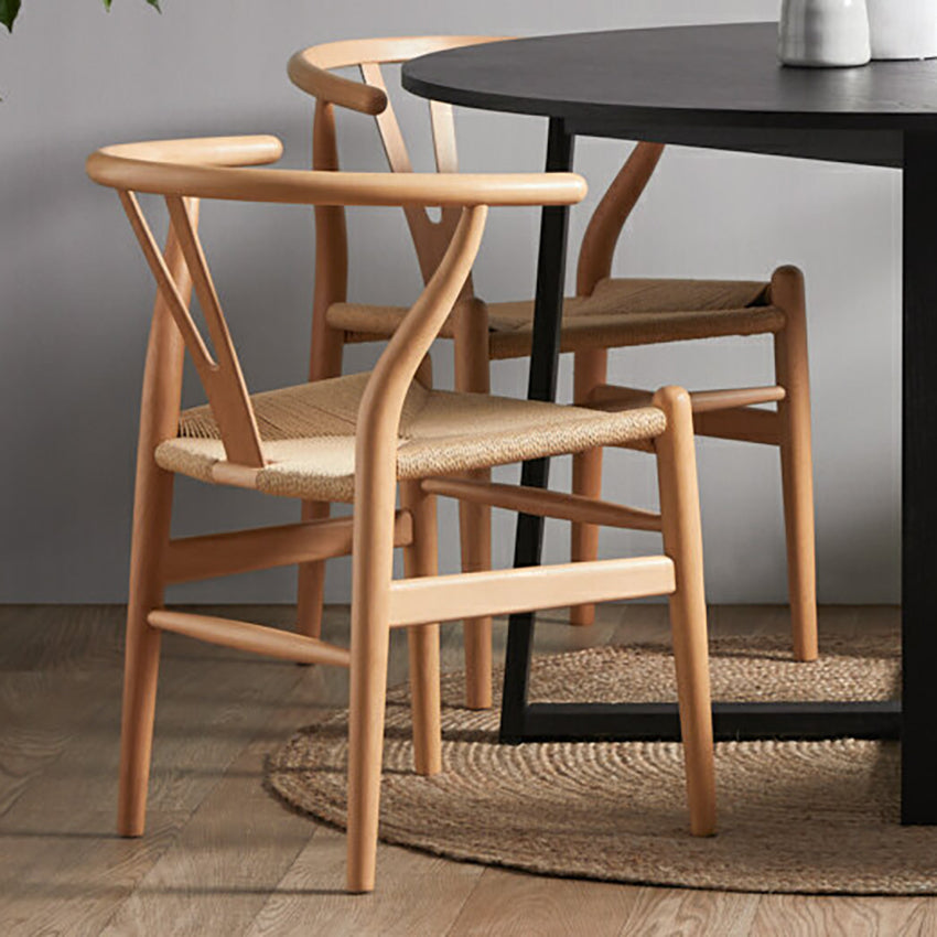 Natural Hans Wegner Replica Wishbone Chairs (Set of 2)