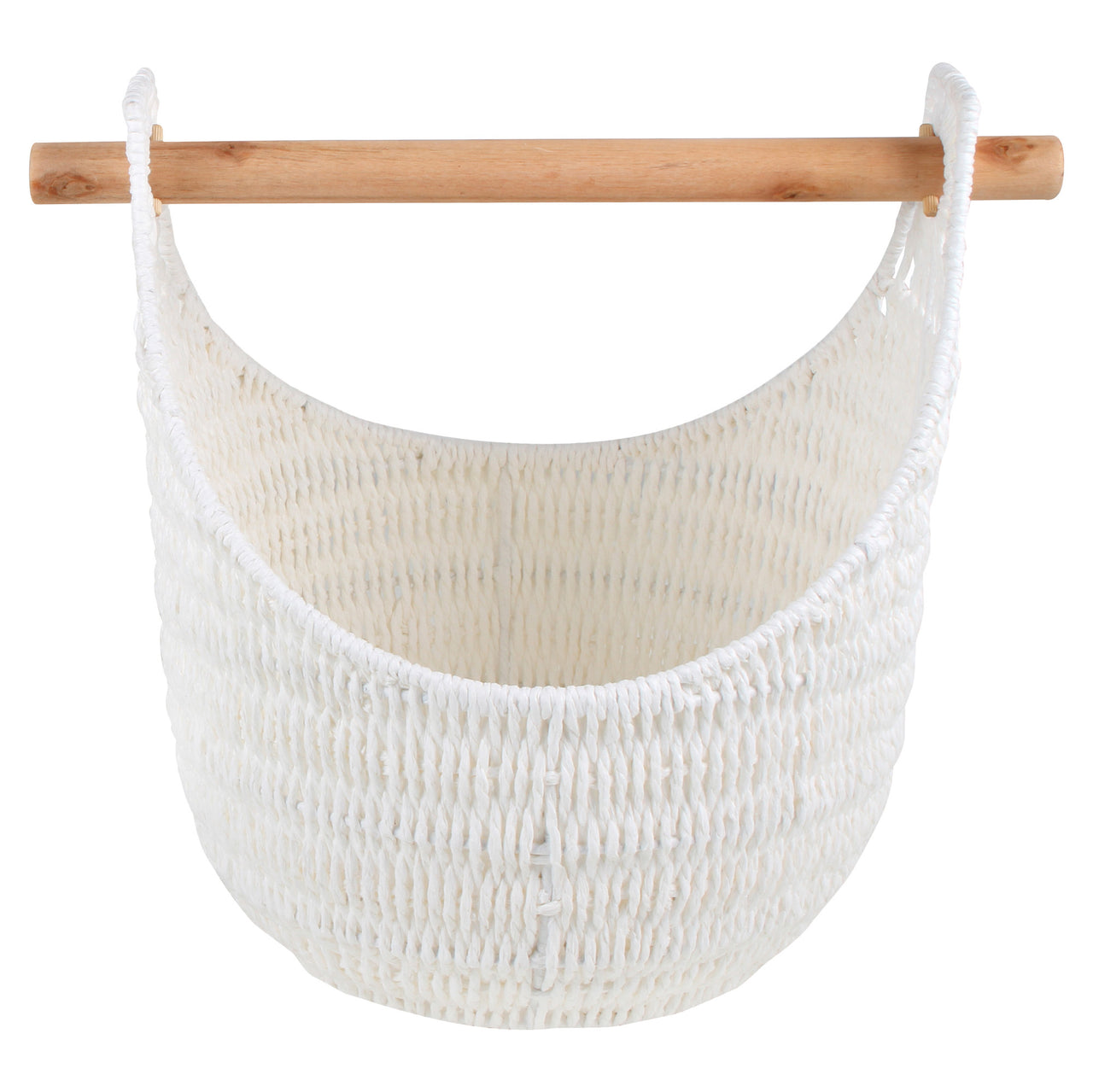 Hazel Rattan Storage Basket with Removable Pole Handle