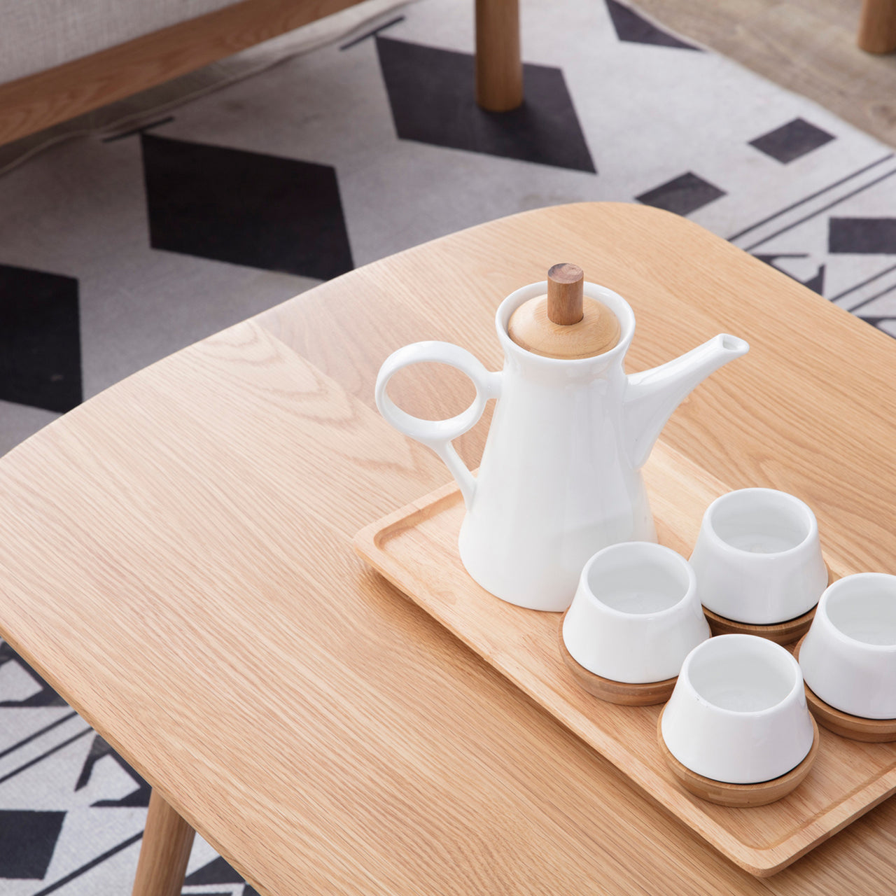 Oscar Oak Coffee Table with Shelf