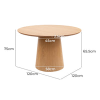 Thumbnail for Ruben 120cm Round Oak Dining Table