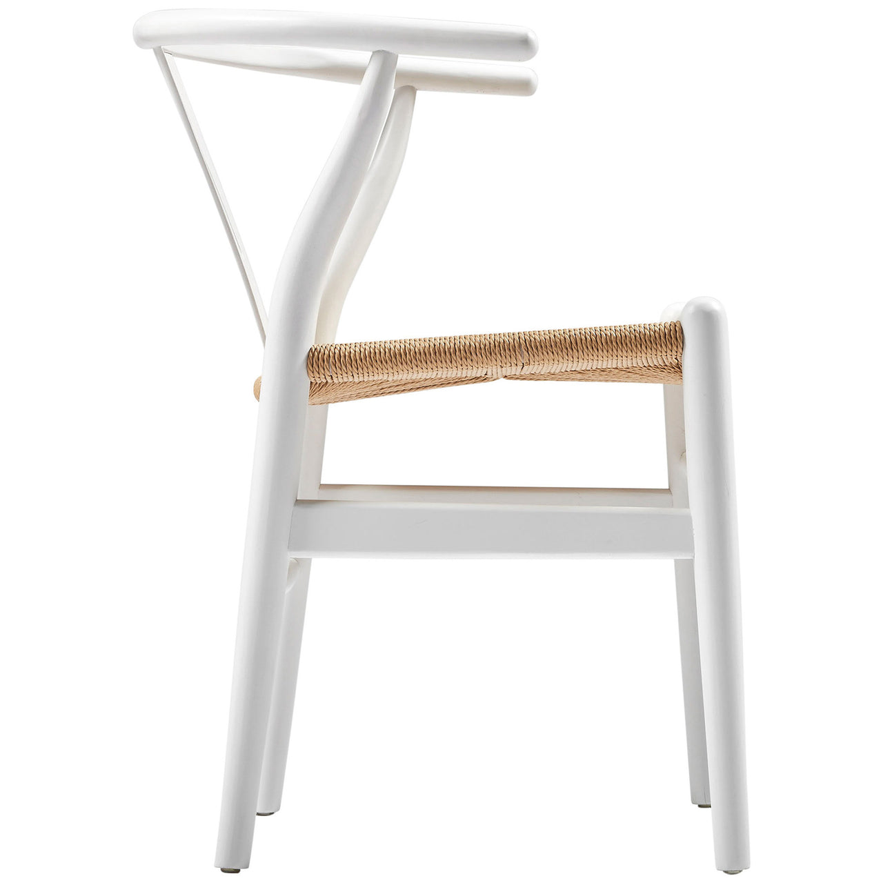 White & Natural Hans Wegner Replica Wishbone Chairs (Set of 2)